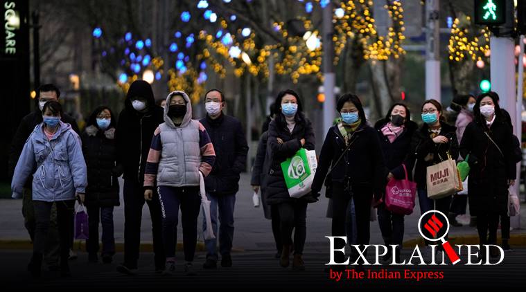 People wearing protective face masks walk at a crossroads as the country is hit by an outbreak of the novel coronavirus, in Shanghai, China March 4, 2020. REUTERS/Aly Song
