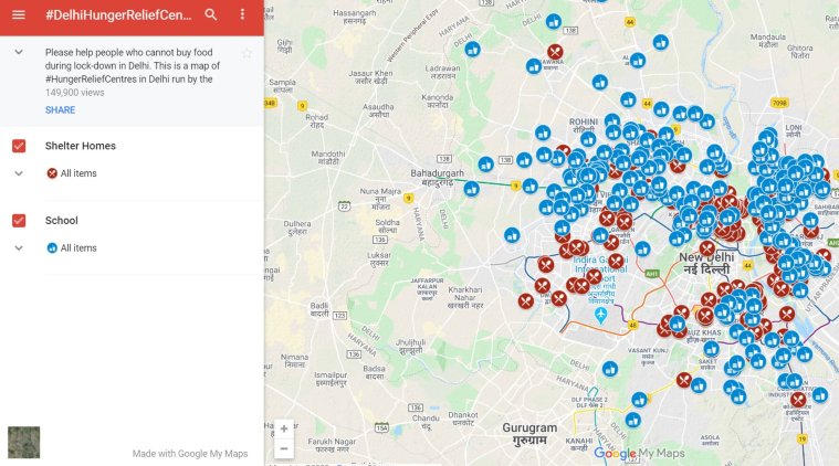 كيفية استخدام خرائط جوجل لتحديد موقع أقرب مراكز الإغاثة من الجوع في دلهي 27