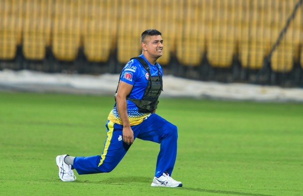 CSK Skipper MS Dhoni at Practice session