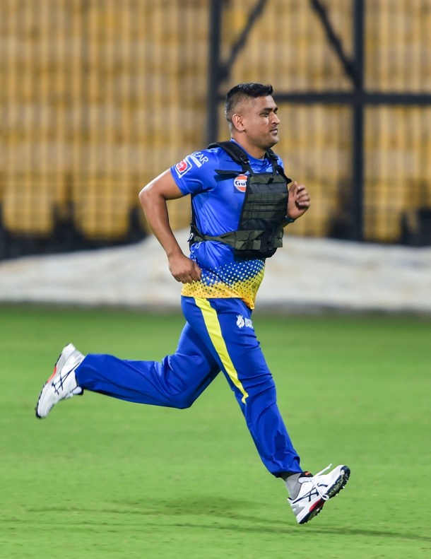 CSK Skipper MS Dhoni at Practice session