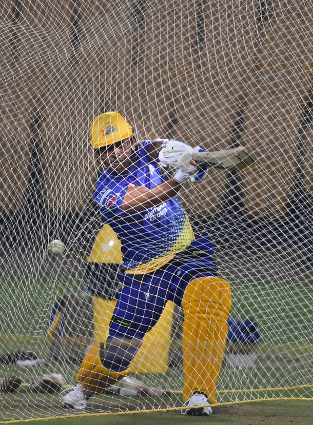CSK Skipper MS Dhoni at Practice session