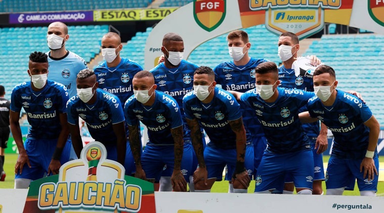 Gremio Players Wear Masks In Protest At Having To Play Amidst Covid 19 Outbreak Sports News The Indian Express