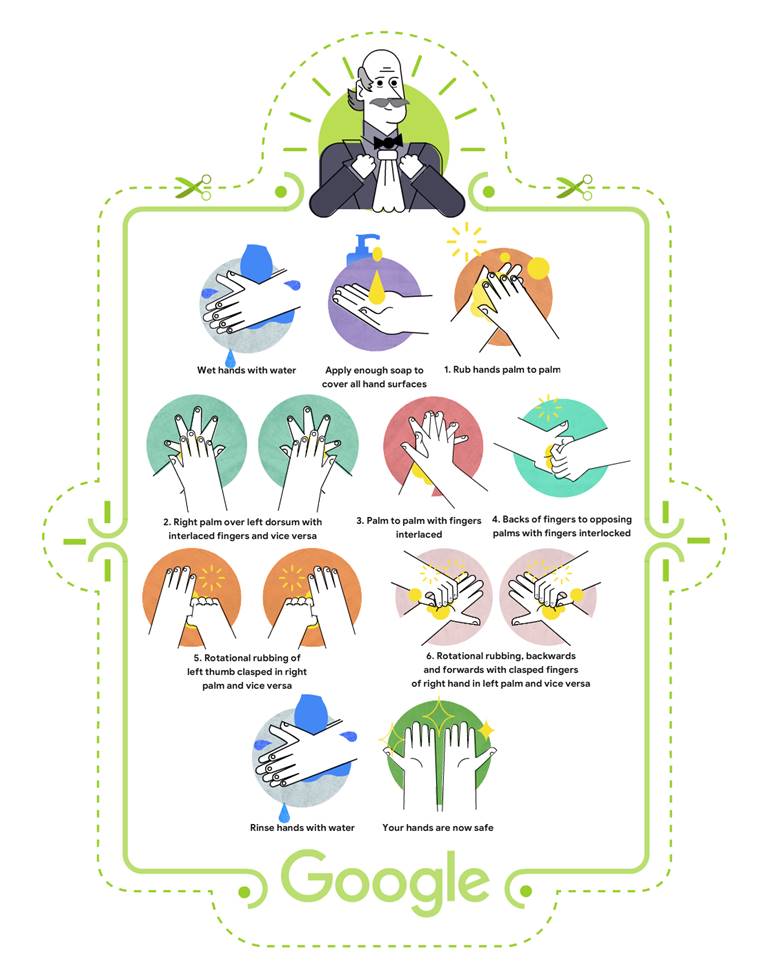 Google doodle, Google doodle today, Hungarian physician Dr. Ignaz Semmelweis, Impact of handwashing, coronavirus, doodle on handwashing, Indian express