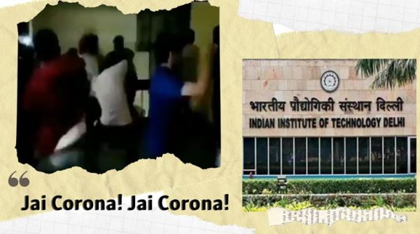coronavirus, iit delhi, iit delhi jai corona, students chant jai corona, coronavirus student celebrate class suspension, viral videos, indian express