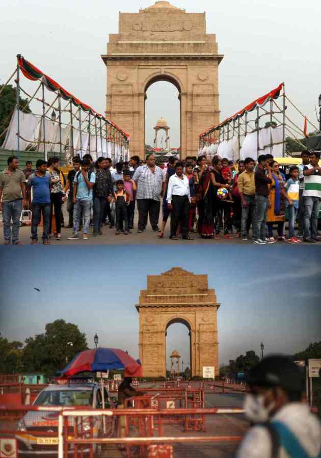 India under lockdown: Before and after photos of tourist ...