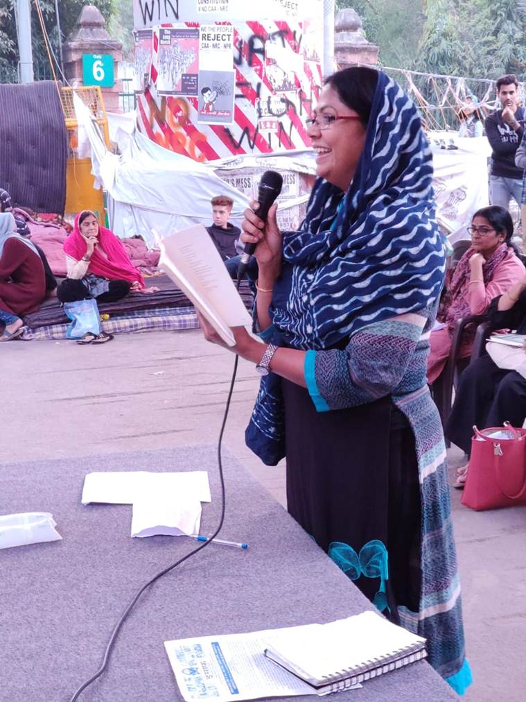 jamia protests citizenship amendment act, jamia milia islamia university, jamia caa nrc protests, jamia protests artists, mamta sagar, salma, anitha thimpu