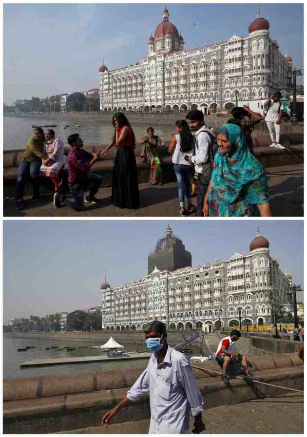 India under lockdown: Before and after photos of tourist ...