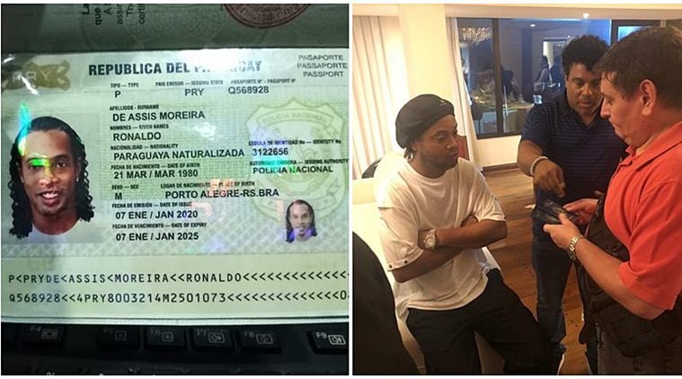 Image result for Ronaldinho arrested by police for entering Paraguay with a fake passport