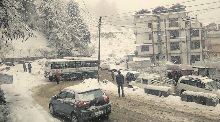 Himachal Pradesh weather, shimla weather, snow in Himachal Pradesh, Himachal Pradesh news, indian express news