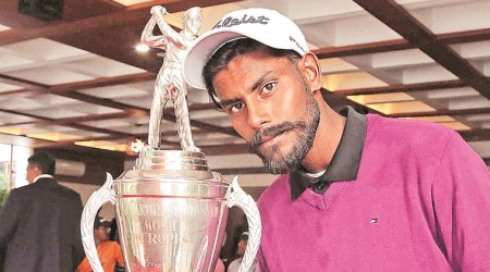 Sunny with the trophy at Chandigarh Golf Club. (Source: Jasbir Malhi)