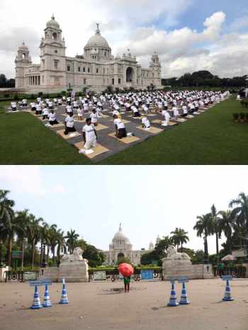 India Under Lockdown Before And After Photos Of Tourist Spots India Under Lockdown Before And After Photos Of Tourist Spots