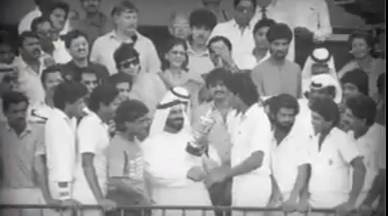 India vs Pakistan Asia Cup 1984, India vs Pakistan 1984 Sharjah, Asia Cup 1984, First Asia Cup, Sunil Gavaskar moustache, Surinder Khanna fifty, Ravi Shastri 3 wickets, Roger Binny 3 wickets, cricket news