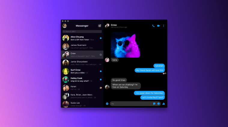 messenger app for iphone mac