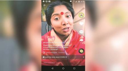 COVID tiktok, coronavirus Tiktok, tiktok karnataka, indian express, coronavirus cases karnataka