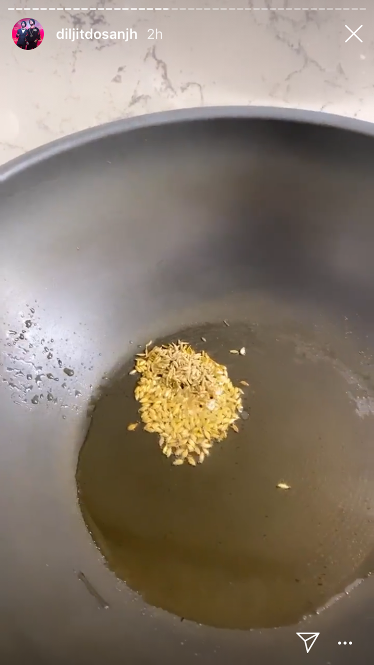 Diljit Dosanjh, Diljit Dosanjh food, Diljit Dosanjh cooking chole, Diljit Dosanjh instagram stories, Diljit Dosanjh punjabi chole, indian express news