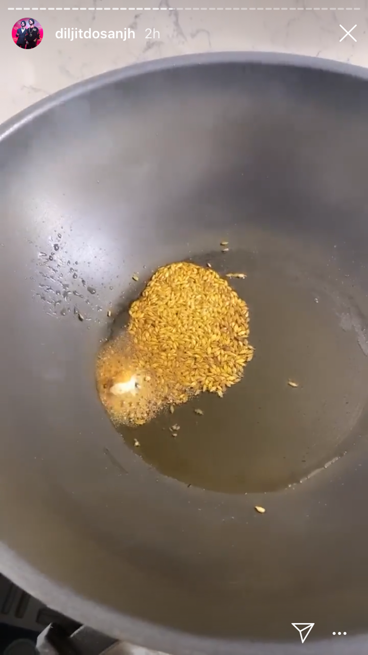 Diljit Dosanjh, Diljit Dosanjh food, Diljit Dosanjh cooking chole, Diljit Dosanjh instagram stories, Diljit Dosanjh punjabi chole, indian express news