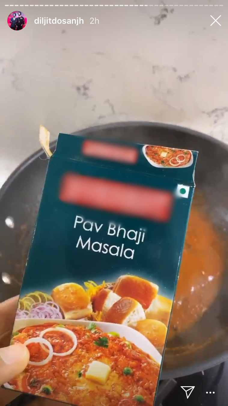 Diljit Dosanjh, Diljit Dosanjh food, Diljit Dosanjh cooking chole, Diljit Dosanjh instagram stories, Diljit Dosanjh punjabi chole, indian express news