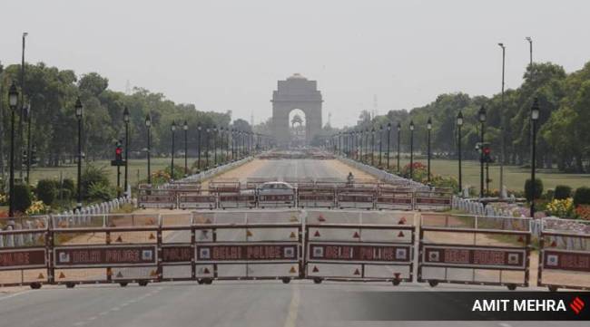 Deserted view of Raisina Hills during lockdown in New Delhi, Monday, April 13,2020. Express Photo by Amit Mehra