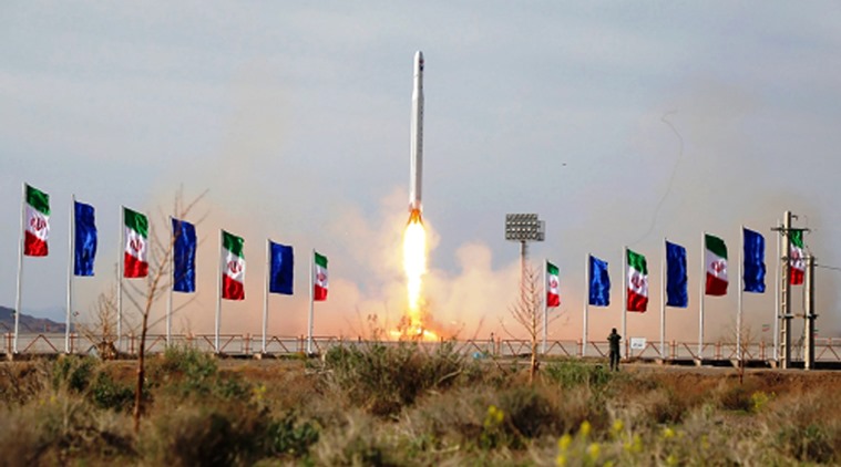 Iran satellite, Iran US tensions, Iran guard satellite launch, Noor satellite Iran, Iran Coronavirus, World news Indian express