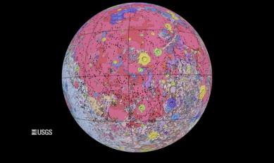 NASA, Moon map, United States Geological Survey, United States Geological Survey Moon Map, NASA Moon Map, Unified Geologic Map of the Moon