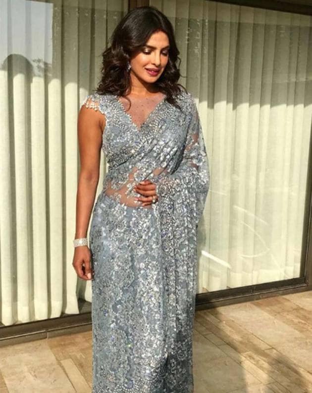 priyanka chopra, priyanka chopra sabysachi, priyanka chopra sabyasachi, priyanka chopra sari photos, indian express, indian express news