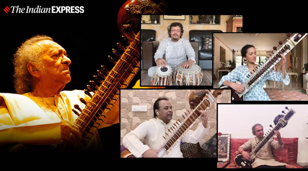 Watch Musicians Around The World Perform Virtually On Pandit Ravi Shankar S Birth Centenary Trending News The Indian Express pandit ravi shankar s birth centenary