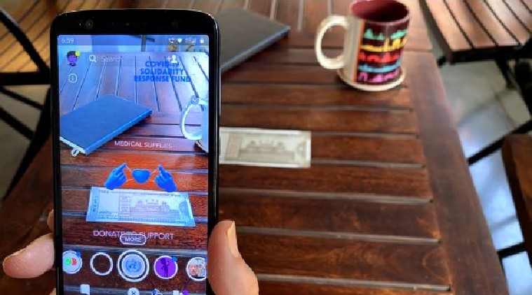 Snapchat, Snapchat AR lens, Snapchat donation lens, Snapchat COVID 19 response, Snapchat COVID 19 lens, Snapchat social distancing lens