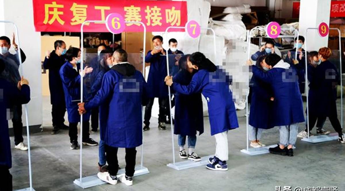 china, china kissing contest, china covid 19, covid 19, coronavirus, china coronavirus cases, trending, indian express, indian express news