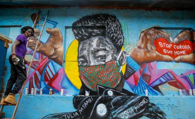coronavirus, covid 19, coronavirus artworks, coronavirus graffiti corona artwork, street art covid 19 awareness, street art with masks coronavirus, masks graffiti, indian express