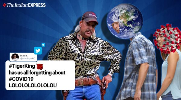 tiger king, tiger king memes, tiger king netflix show, tiger king coronavirus, joe exotic memes, tiger king joe exotic art works, viral news, bizarre news, indian express