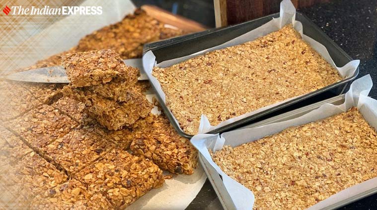 quick and easy energy bars, indianexpress.com, indianexpress, flapjacks, rolled oats, chef vineet bhatia, vineet bhatia, date energy bars, energy bars, what are energy bars, easy recipes, lockdown, coronavirus,