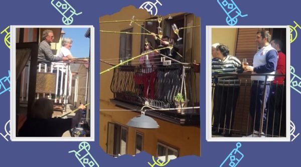 italy, italy lockdown, italy balcony parties, italy wine balcony toast, viral videos, drinking ideas lockdown, italy coronavirus update, coronavirus italy cases, indian express