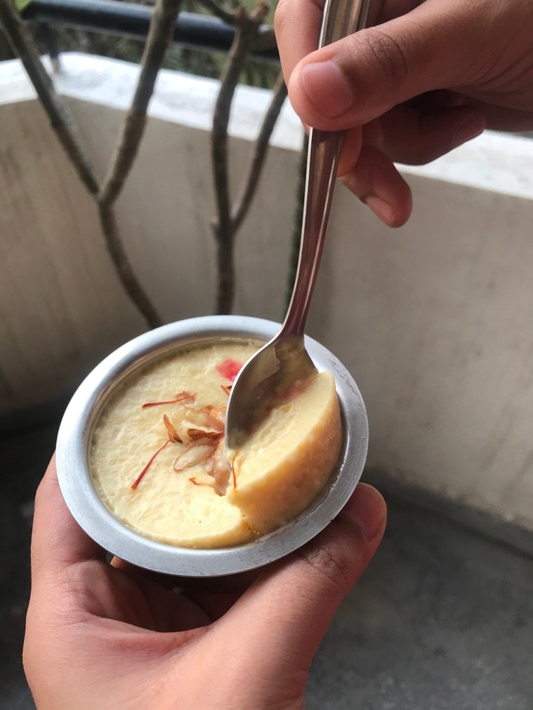 ramzan recipes, indian desserts, milk pudding, phirni, mango, the back burner, festive food, mango phirni, how to make rice pudding, phirni, ramadan speicla recipes, ramadan desserts, indianexpress, pooja pillai column, saturday thoughts, ramzan, fasting,