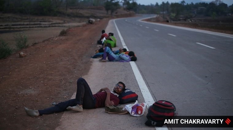 coronavirus, india lockdown, migrant workers, migrant workers in maharashtra, migrant workers stuck in mahrashtra, migrant workers, indian express news
