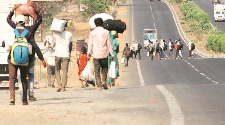 gujarat migrant worker, migrant worker chops off tongue, banaskantha, gujarat news, indian express