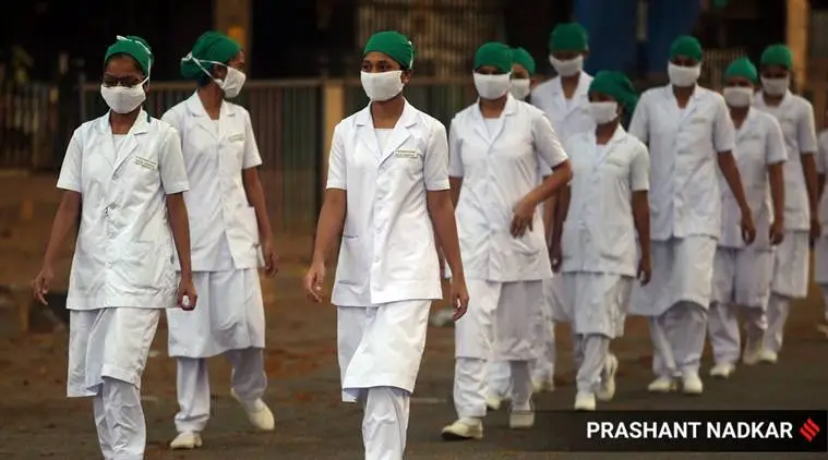 Hindu Rao hospital, delay in salary, Nurses protest, Delhi news, Indian express news
