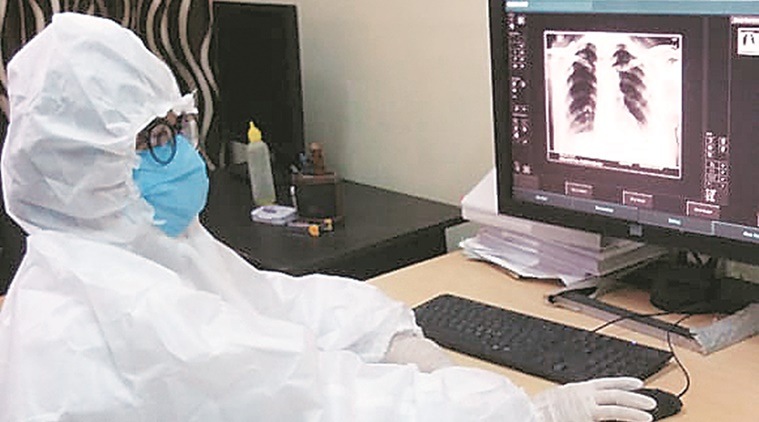 coronavirus, coronavirus outbreak, coronavirus in chandigarh, chanidarh hospital radiographer, radiographer son, radiographer stops feeding milk to son, radiographer son feeding, indian express news