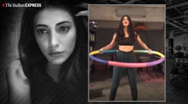 hula hoop, hula hooping, indianexpress.com, indianexpress, anxiety, stress, shruti haasan, shruti haasan workout, fitness goals, hula hoop benefits, hooping benefits, how to hula hoop, shruti haasan pics, shruti haasan news,