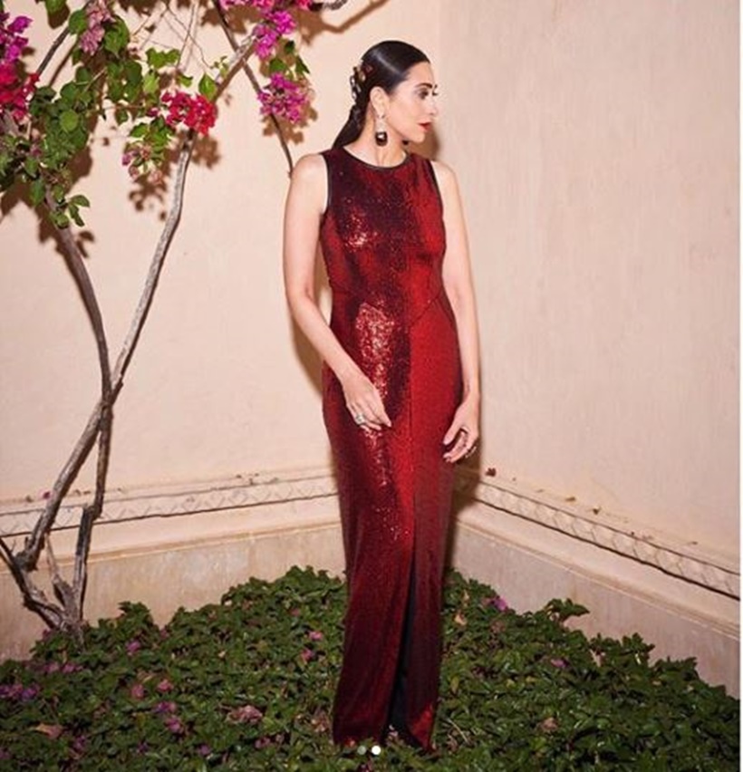 karishma kapoor red dress Karisma Kapoor glowing in timeless red Styled in a beautiful suit by Jodi classic charm, rich colour and effortless elegance that never goes out of style #KarismaKapoor #Jodi #RedSuit #