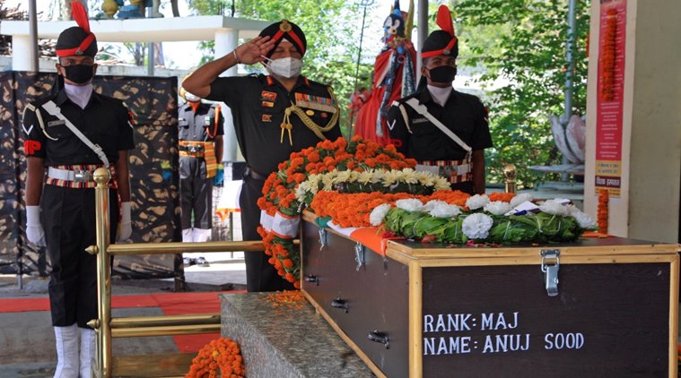 Maj Anuj Sood Killed In Handwara Encounter Cremated With Full Military 