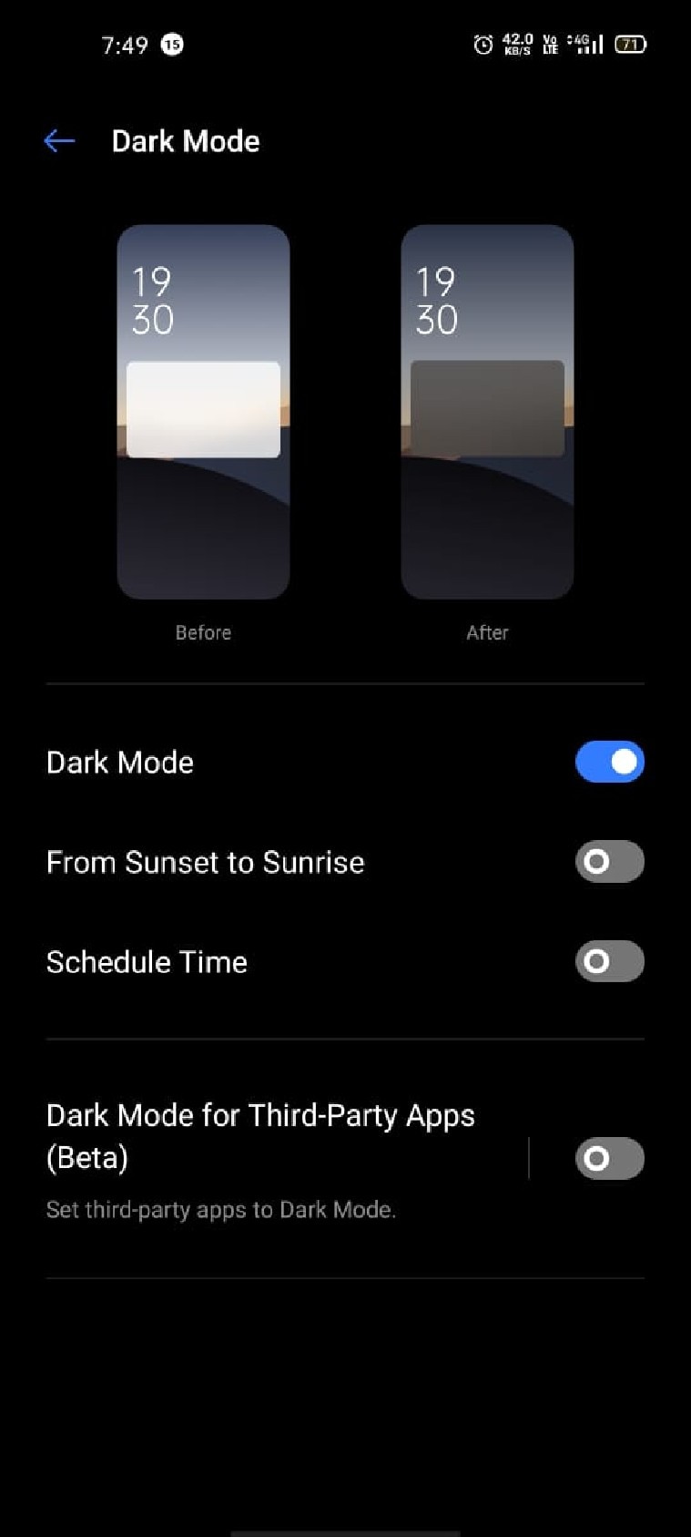 Does android dark theme save battery