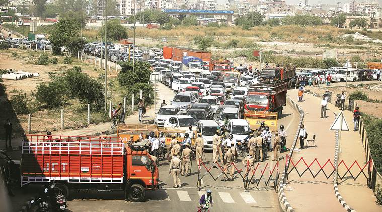 delhi ncr border, delhi noida gurgaon border, noida border closed, gurgaon border closed, india lockdown, delhi lockdown, latest news, indian express