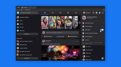 Facebook, Facebook redesigned desktop website, Facebook dark mode website, Facebook desktop new look