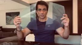 sonu sood, sonu sood face shield, sonu sood how to make face shield, sonu sood face masks, sonu sood face shield video, indian express, indian express news