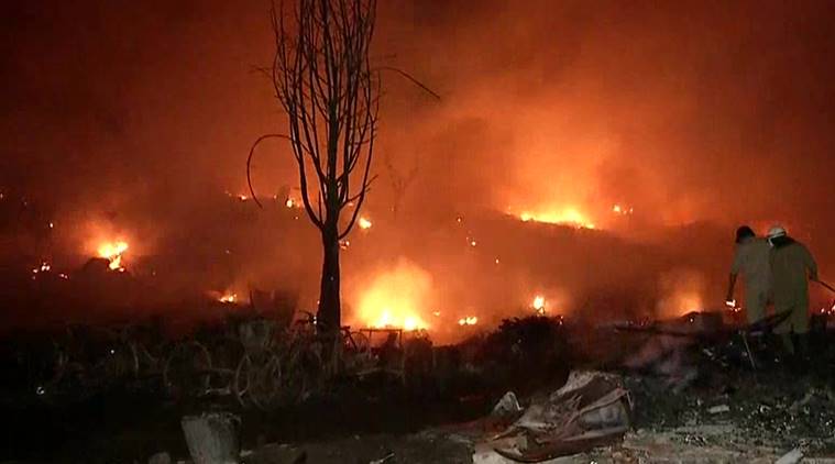 Tughlaqabad fire, Delhi fire, Tughlaqabad fire damage, Delhi news, indian express