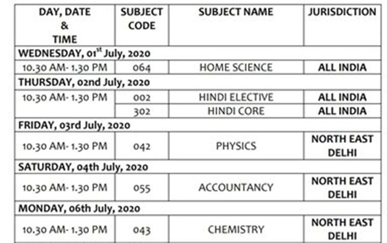 CBSE Board Class 10, 12 Exam Date Sheet 2020: Remaining Exam New Time ...