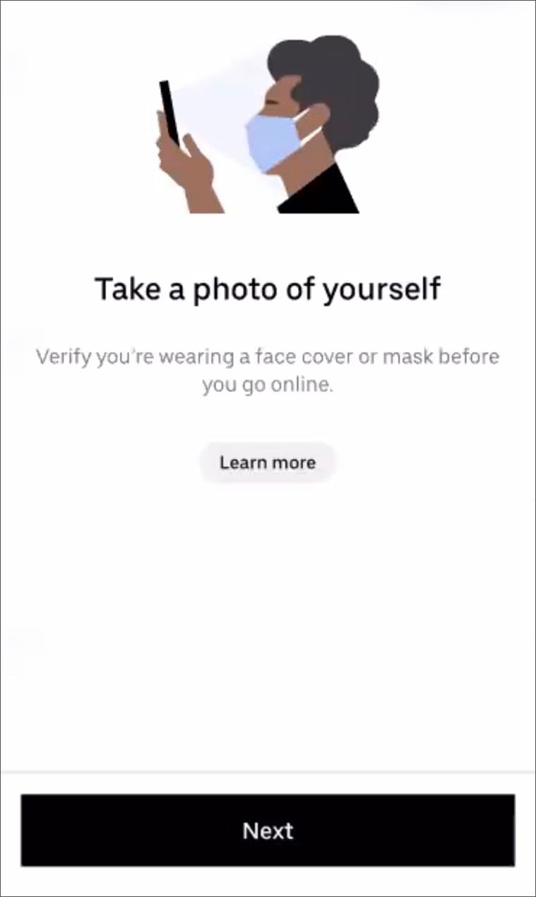 Uber drivers face mask mandatory