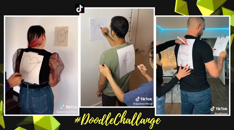 doodle challenge, drawing challenge, latest tiktok challenge, quarantine social media challenges, funny quarantine game, viral news, indian express