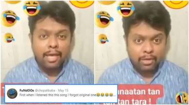 Man's expression while singing this hilarious mashup leaves netizens amused  | Trending News,The Indian Express