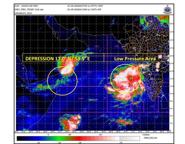 Cyclone near west India, Arabian sea cyclone, monsoon updates, weather news, cyclone amphan, low pressure in Arabian Sea, India Meteorological Department, IMD, indian express